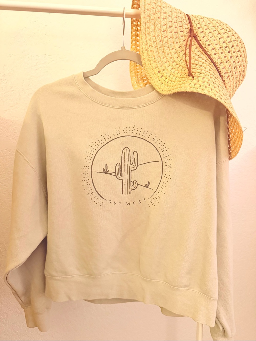 Rylee + Cru light Sage Cactus Graphic Sweater